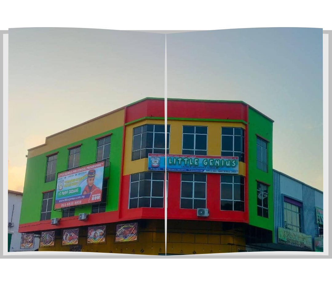 Happy children learning at Little Genius Pasir Gudang Islamic kindergarten